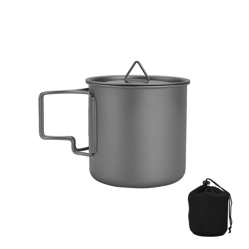 Camping Cooking Pack - Титановая походная кружка со складной ручкой,