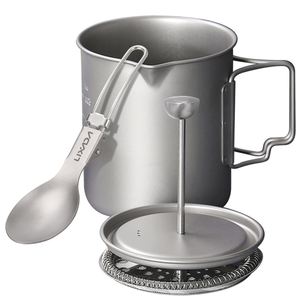 Mess Kit Titanium - Титановая кофейная чашка Lixada 750 мл,