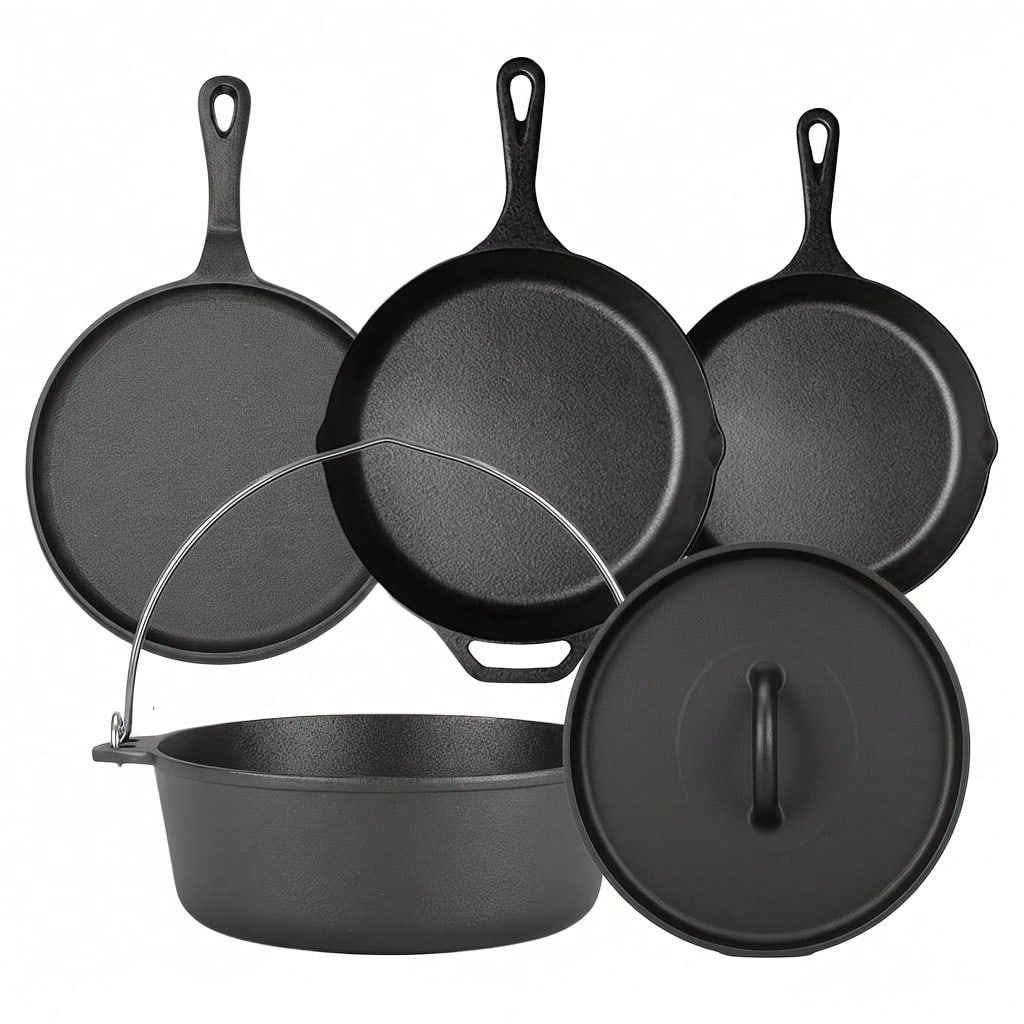 Camping Cooking Cast Iron - Набор чугунной посуды PACILACK, 4 предмета,