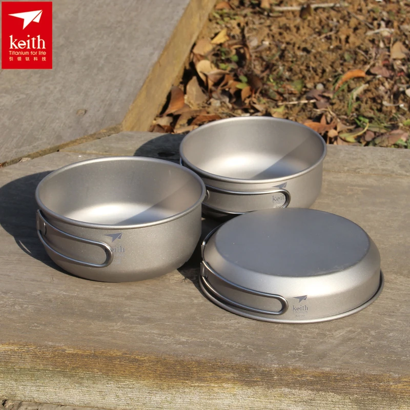 Camping Cooking Pack - Keith 3 шт. титановая посуда, сковороды,