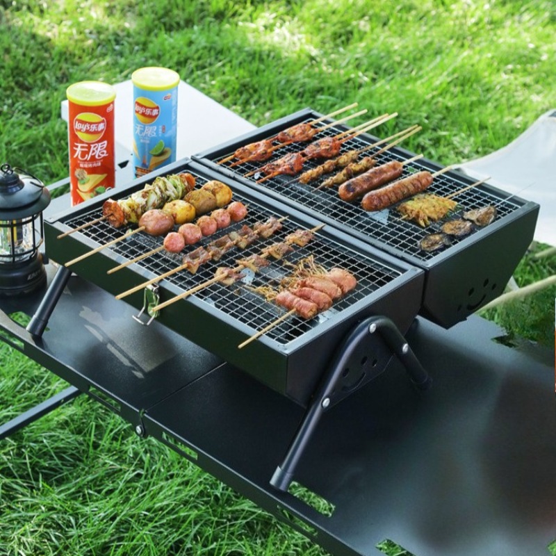Camping Double Cooking Stove - Гриль для барбекю из углеродистой стали,