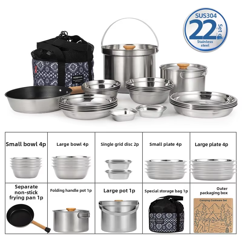 Camping Cooking Pack - NOBANA новейший уличный набор кастрюль из