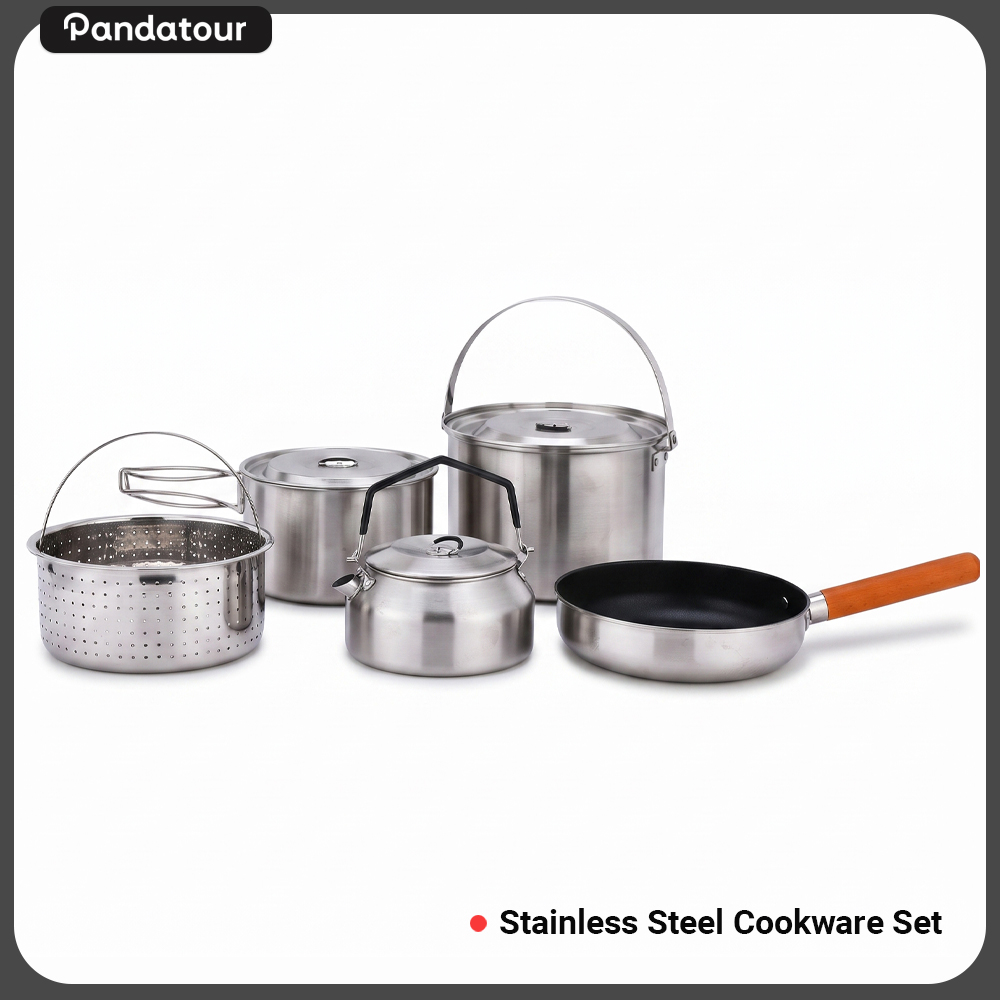 Camping Cooking Pot - Набор походной посуды Pandatour из нержавеющей