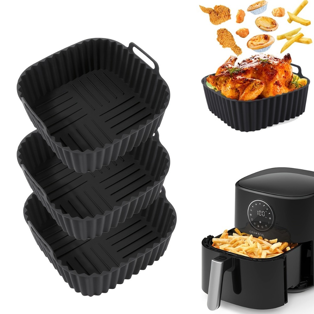 Camping Cooking Mat - Силиконовые квадратные вкладыши для аэрофритюрниц, многоразовые,