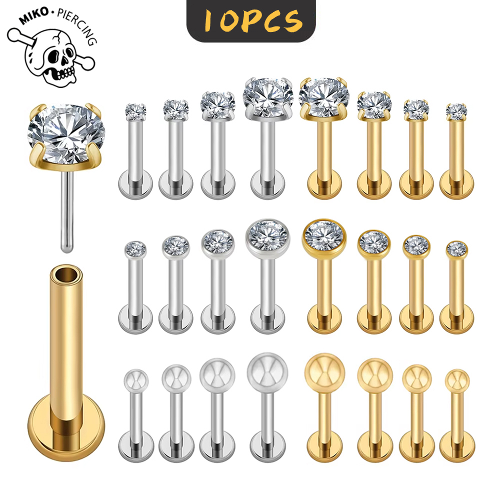Mess Kit Titanium - Набор из 10 титановых пирсинг-украшений G23