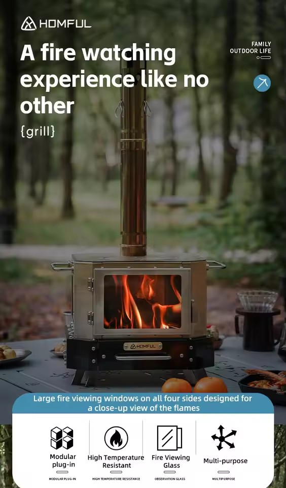 Портативная дровяная печь HOMF – обзор и цена Camping Cooking Pack