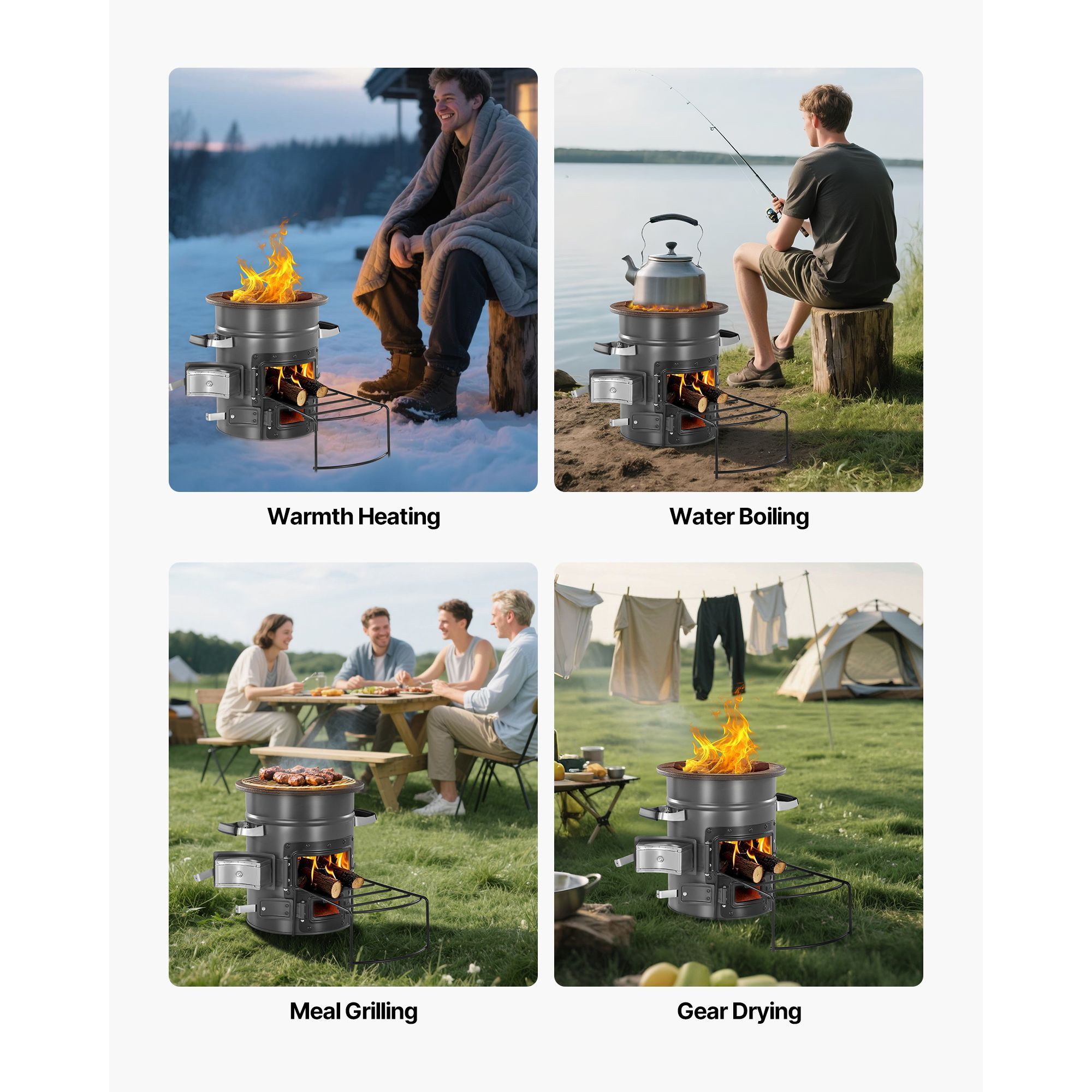 Походная ракетная печь, портат – обзор и цена Camping Double Cooking Stove