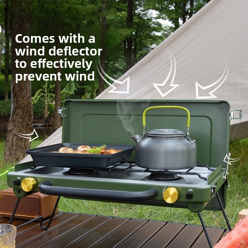 Портативная газовая плита с дв – обзор и цена Camping Double Cooking Stove