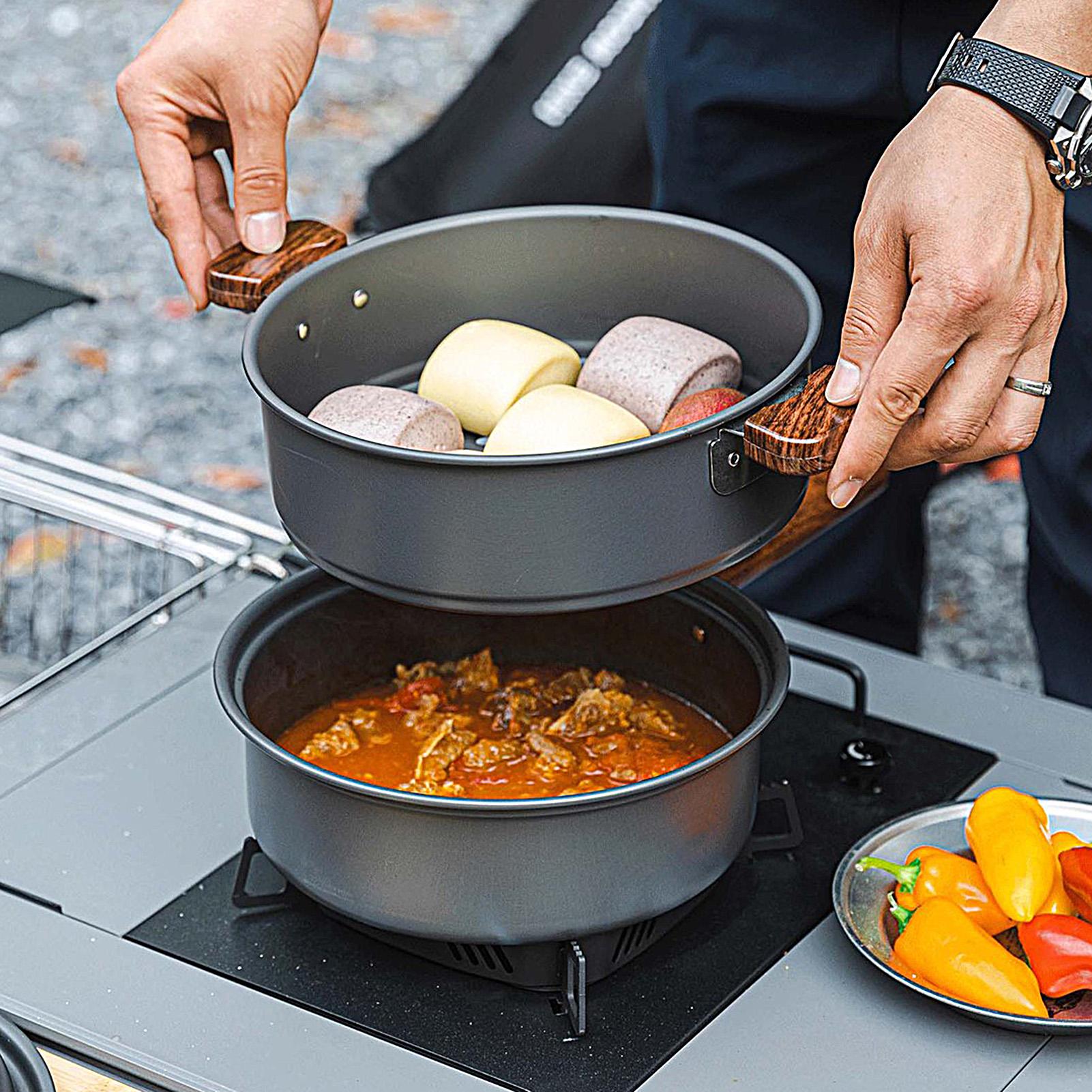 Портативная походная сковорода – обзор и цена Camping Double Cooking Stove