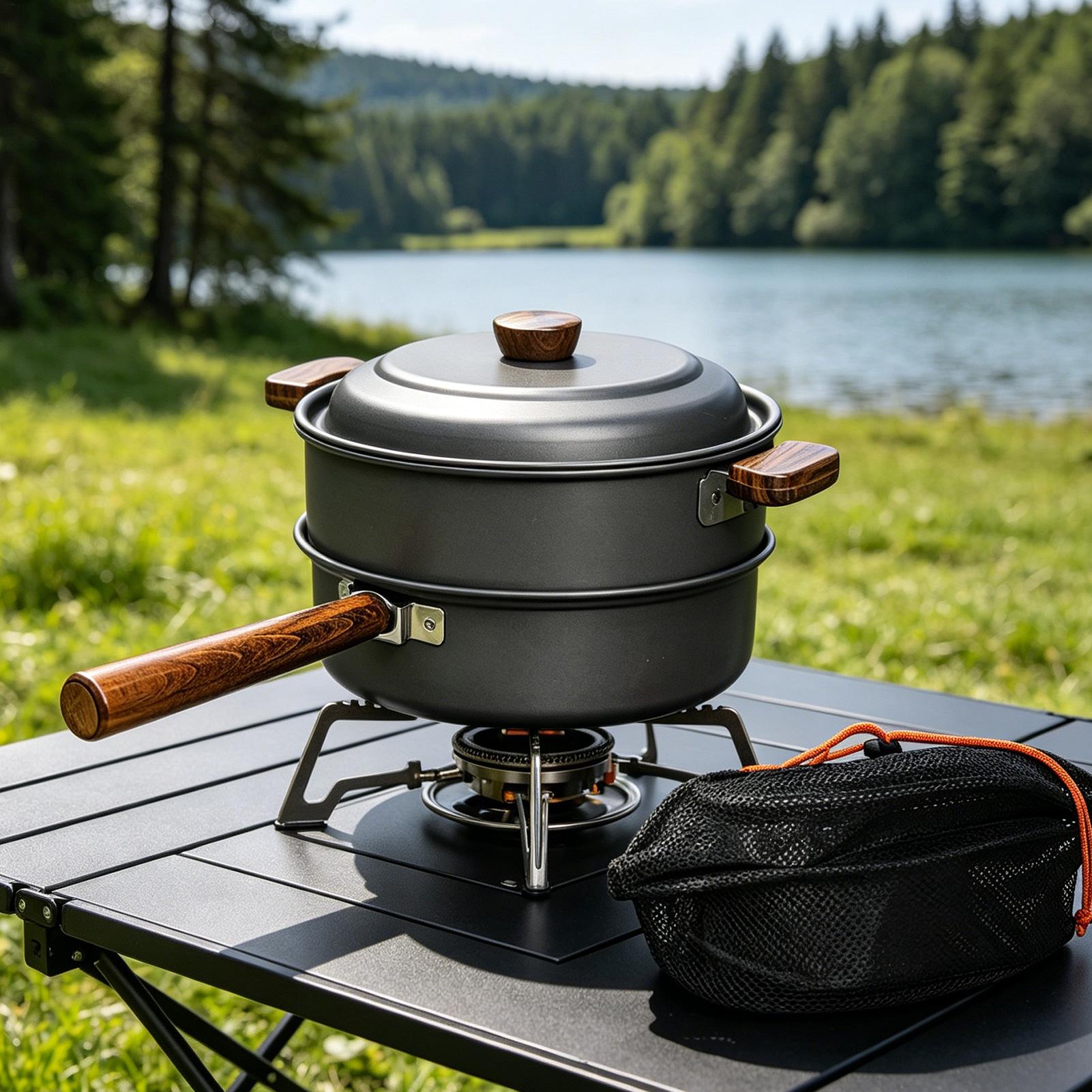 Портативная походная сковорода – обзор и цена Camping Double Cooking Stove