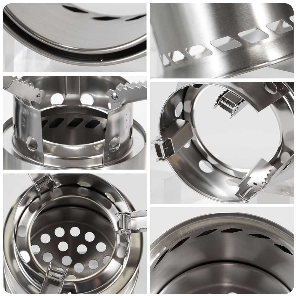 Портативная походная дровяная  – обзор и цена Camping Double Cooking Stove