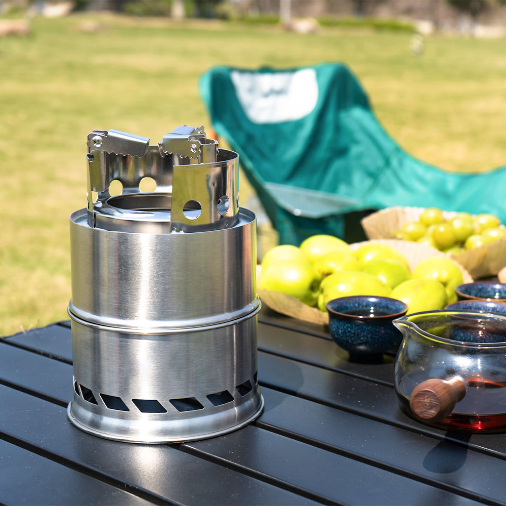 Портативная походная дровяная  – обзор и цена Camping Double Cooking Stove