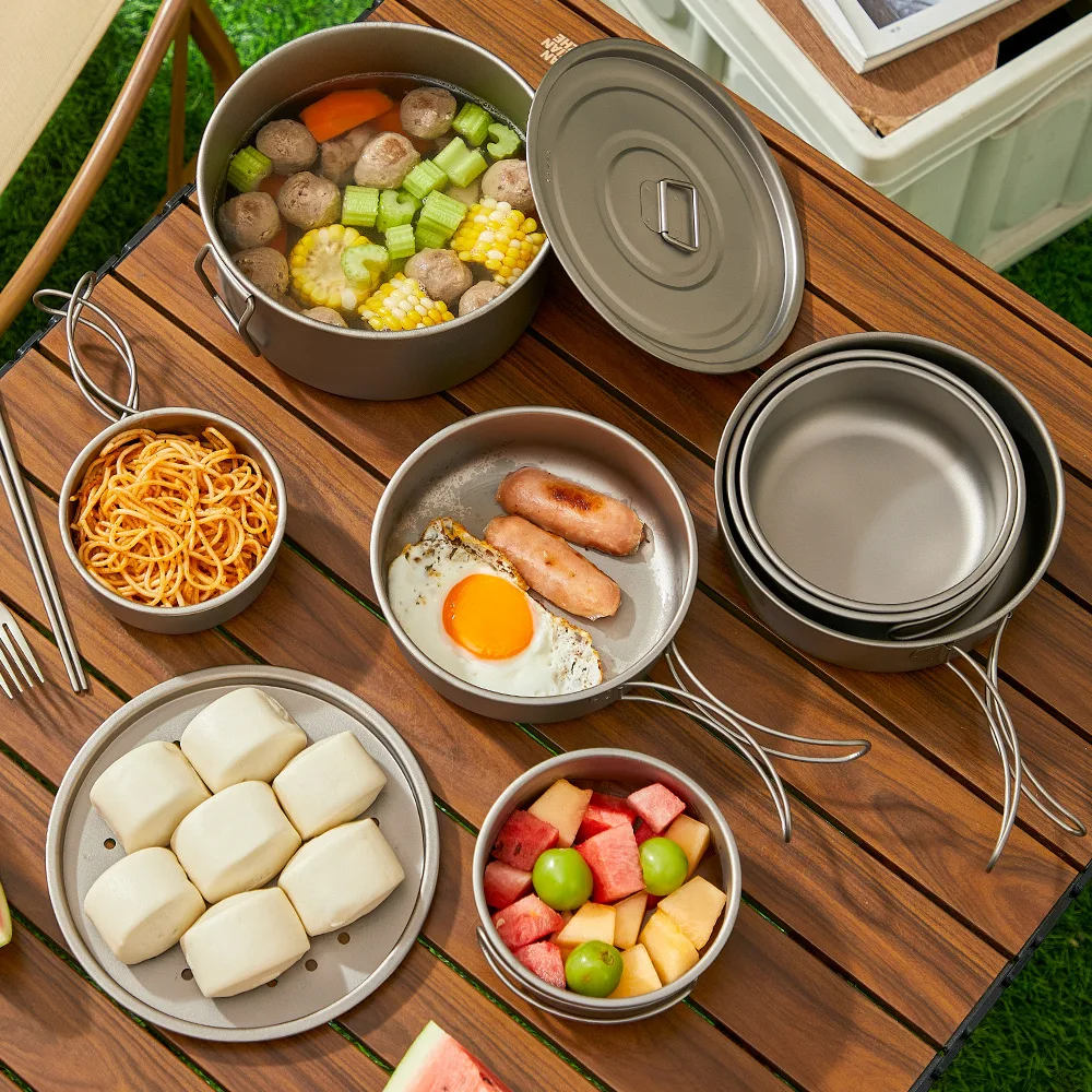 Титановый уличный набор кастрю – обзор и цена Mess Kit Titanium