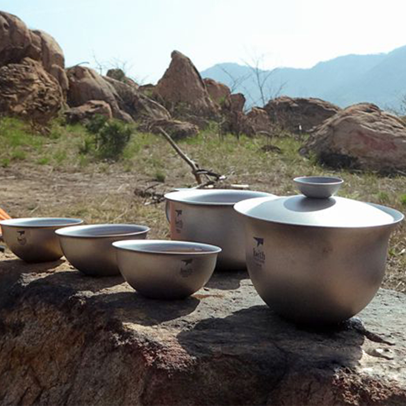 6 шт., портативная посуда для  – обзор и цена Mess Kit Titanium